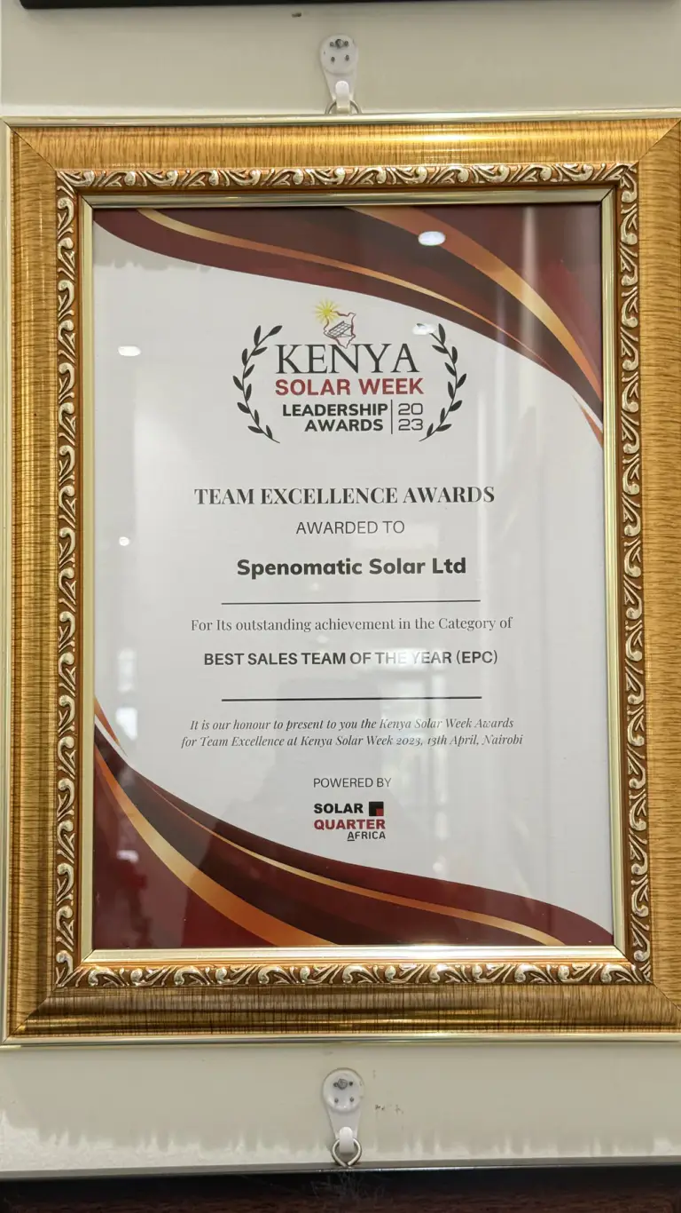 Best Sales Team of the Year (EPC) — Spenomatic Solar Ltd