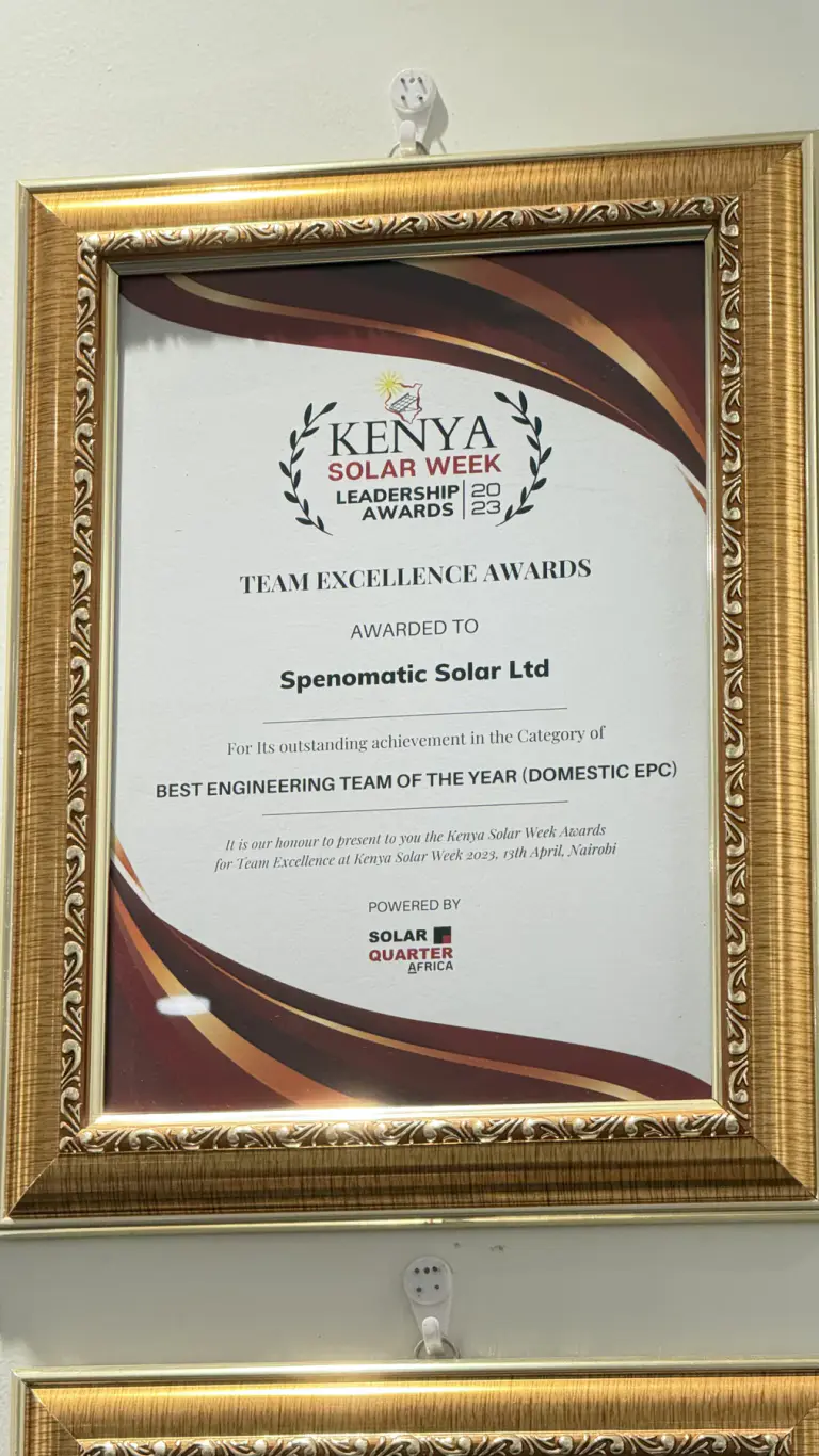 Best Engineering Team of the Year (Domestic EPC) — Spenomatic Solar Ltd