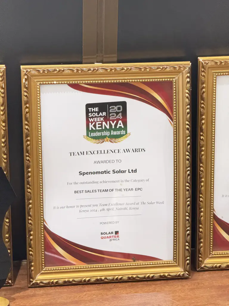 Best Sales Team of the Year - EPC — Spenomatic Solar Ltd