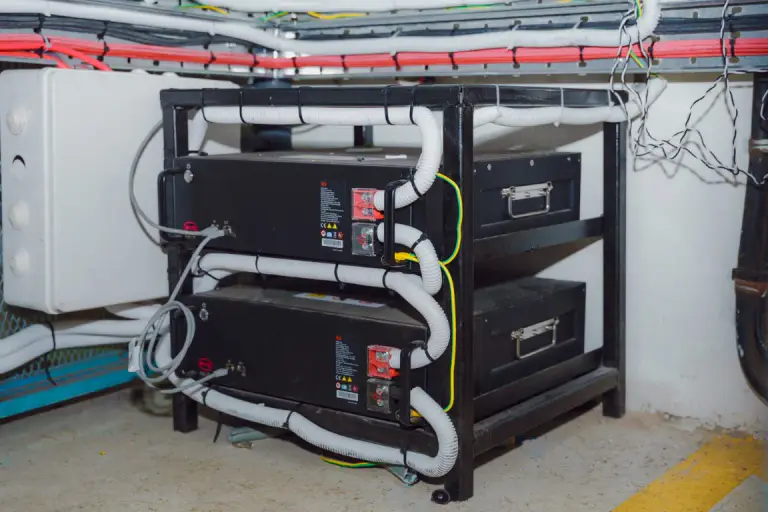Installed battery storage modules and electrical connections