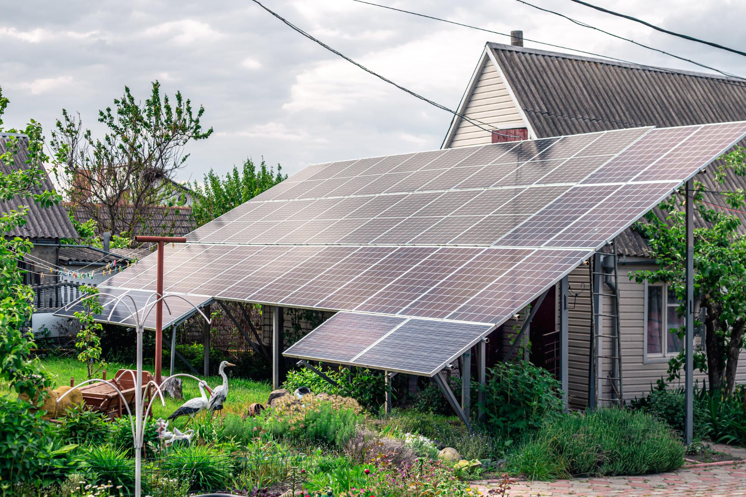 solar-system-solar-panels-near-house